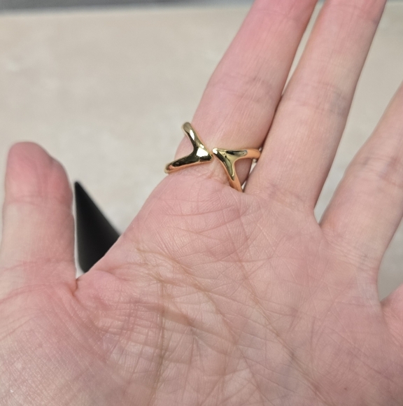 Fashione Gold Tone Simple Ring Size 6 - Picture 4 of 14